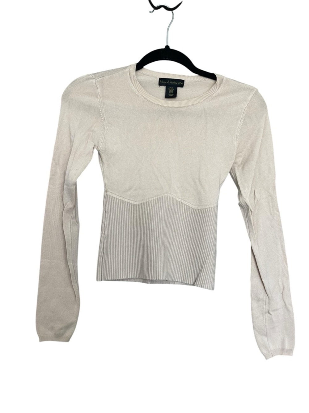 *** LISTING IS SOLD *** House of Harlow 1960 Cream Long Sleeve Ribbed Waist Sw